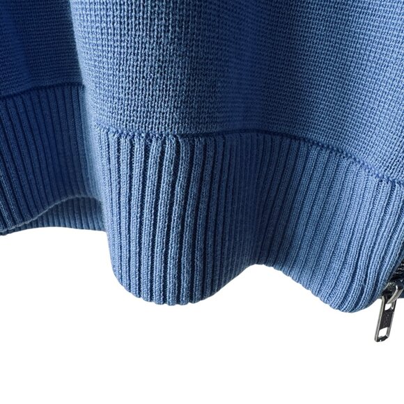 W By Worth Silk Cotton Sweater Sz M Crew Neck Side Zippers Classic Quiet Luxury - Picture 5 of 16